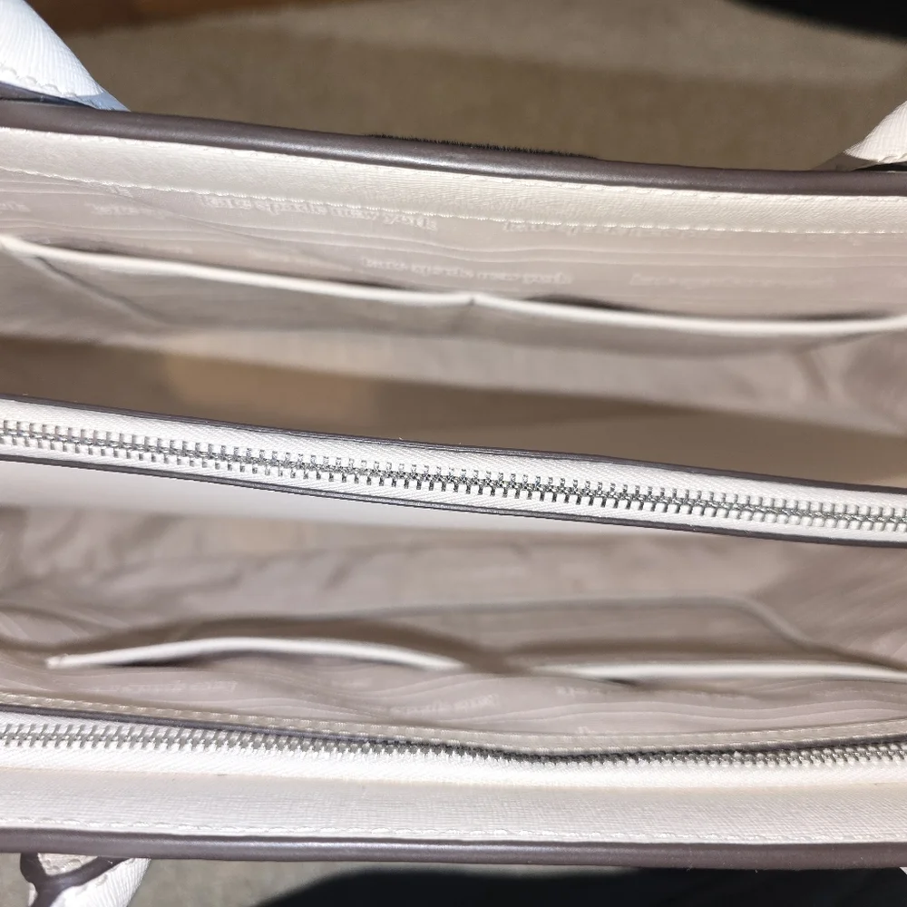 Kate Spade Sam Icon Large Leather Tote Bag Parchment - Picture 6 of 11